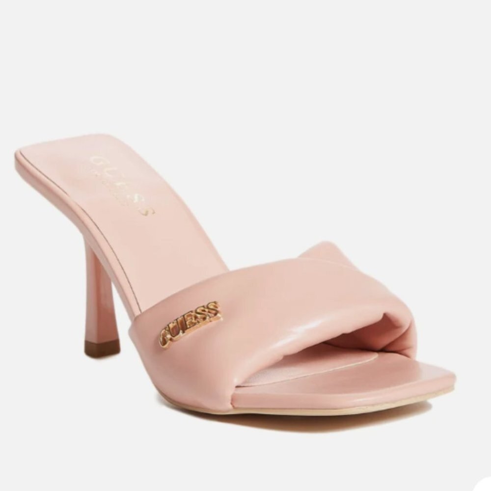 NWT Guess Factory Pastel Pink Sydni Cushioned Slide Heels with Box size 10